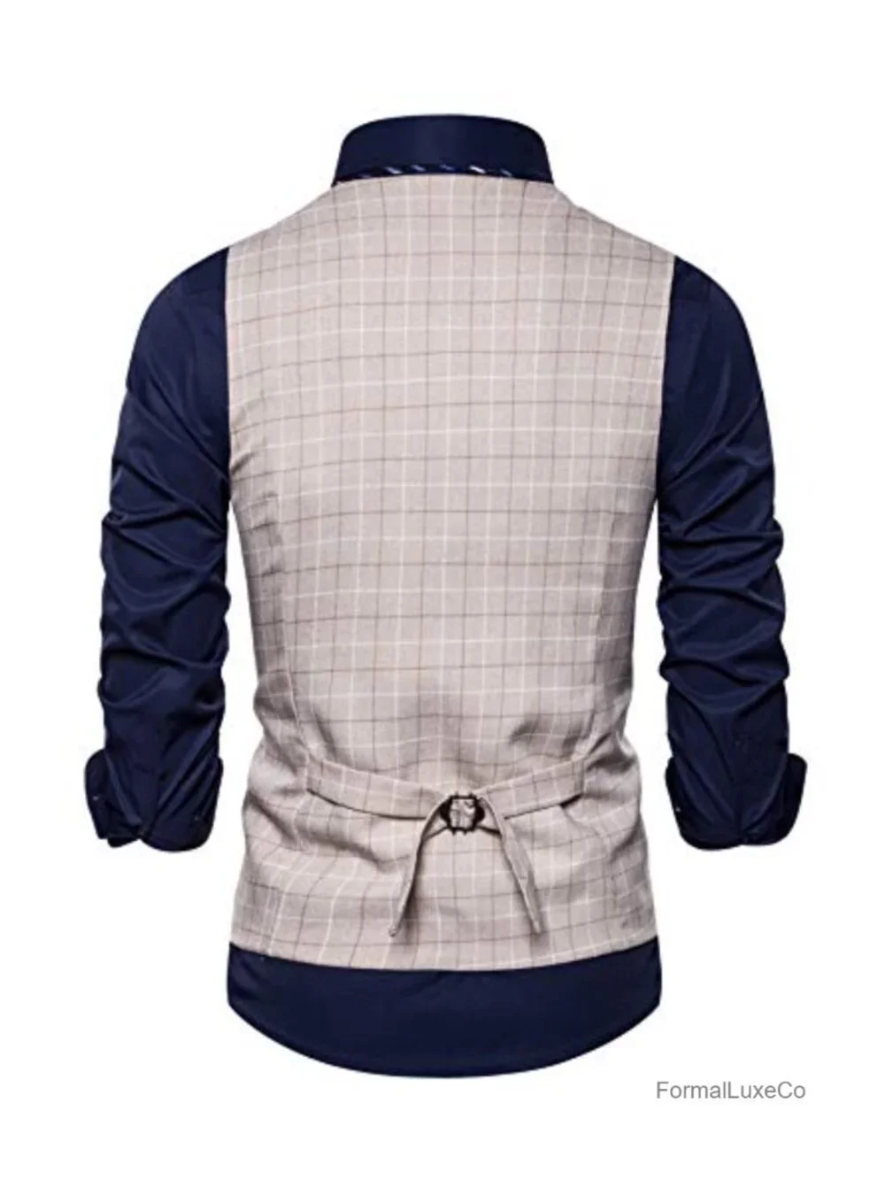 Men's 5-Button Regular Fit Suit Vest, V-Neck Sleeveless Tuxedo Waistcoat